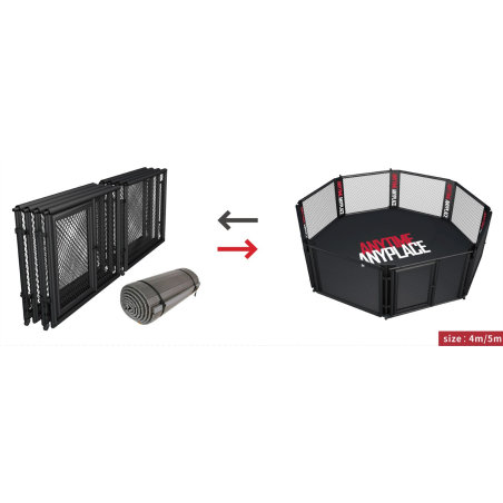 Cage MMA pliable – 5M, 5,5M ou 6M – avec ou sans tatamis